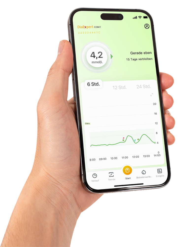Die DiaExpert CGM 2 App auf Ihrem&nbsp;Smartphone