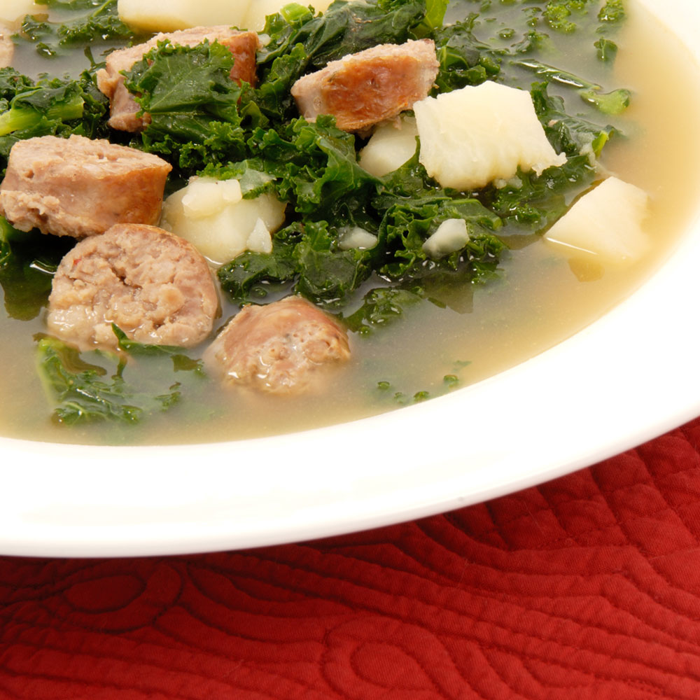 Grünkohl-Kartoffel-Suppe mit Chorizo