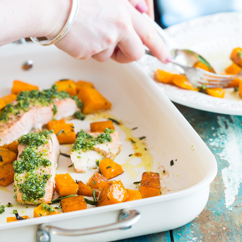 Lachs auf Kürbis Lachs auf Kürbis