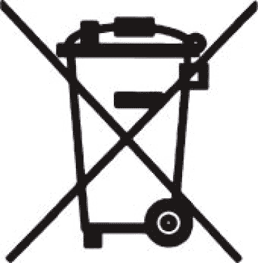 Symbol: Nicht im Hausmüll entsorgen